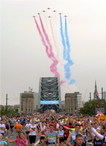 Bupa Great North Run Red Arrows and Tyne Bridge